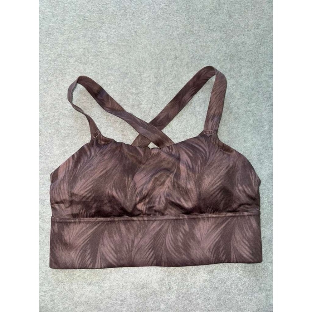 Athleta Aurora Shine Bra Purple Silver Pullover Crossback Size Small